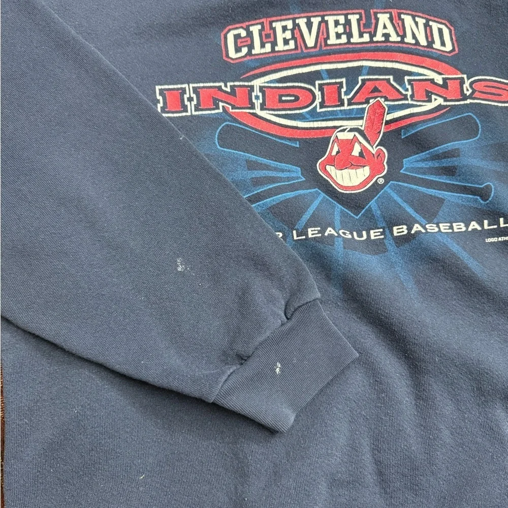 90s Logo 7 Cleveland Indians Crewneck Sweater - Picture 9 of 9